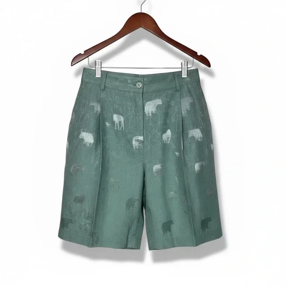 Le Coq Sportif Teal Animal Print Shorts M‎ - Picture 2 of 7